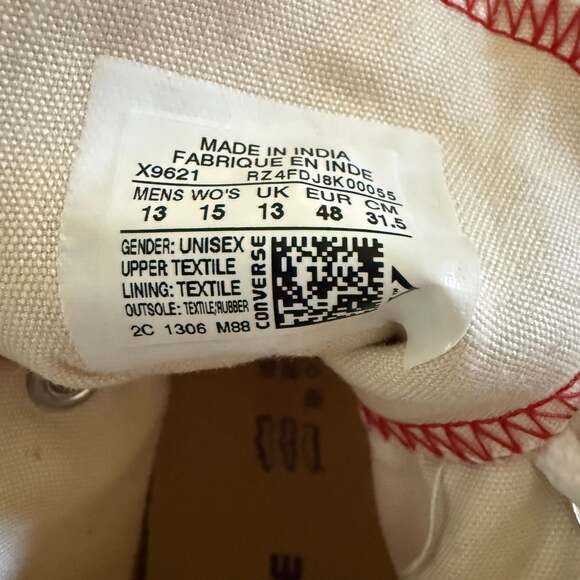 Converse Chuck Taylor All Star Red Hi-Top Canvas Shoes - Picture 2 of 4